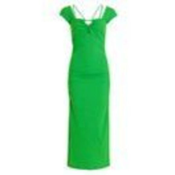 Jonathan Simkhai NWT Meryl Capsleeve Midi Dress in Parrot Size M - Picture 3 of 8